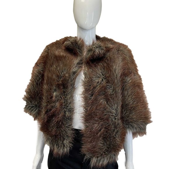 Junya Watanabe  Comme des Garcons Eco Fur Shawl Wrap Jacket AD2011  Brown Small - Picture 1 of 8